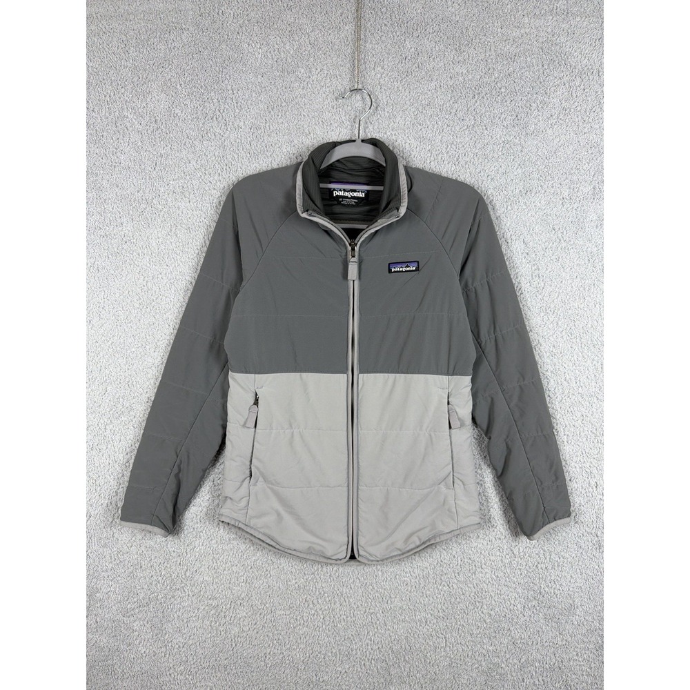 Patagonia Jacket Womens Size XS Gray Cream Full Zip Quilted Insulated STY20955 - Picture 1 of 9